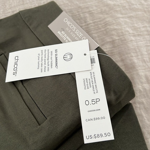 Chico’s Deep Olive Petite So Slimming Stretch Ankle Pants - Picture 5 of 5